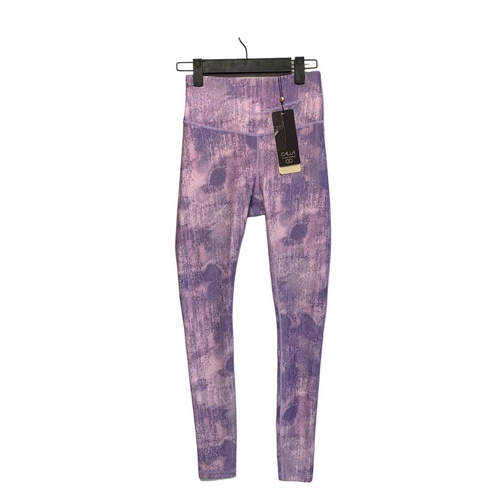 Calia Essential Collection Geometric Printed Leggings NWT Womens Sz XS Purple